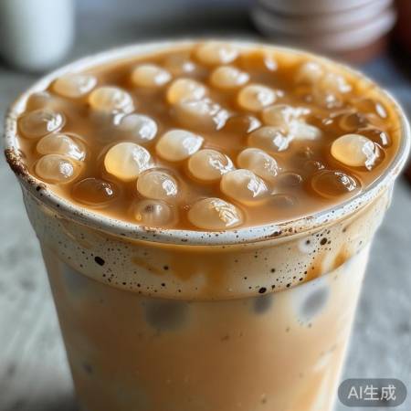 尝珍珠奶茶，口感要佳