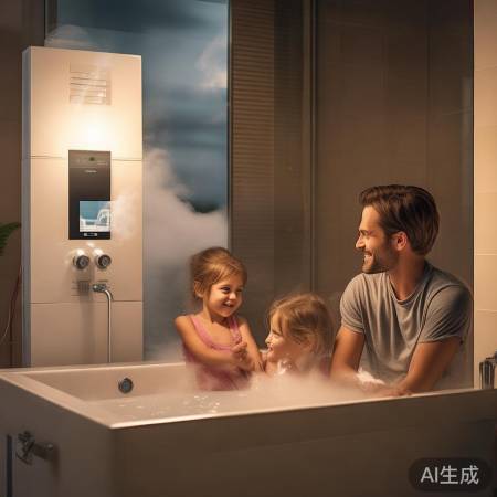 “华帝热水器解决水荒，畅洗无忧