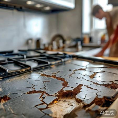 燃气灶面板破裂，先关阀确保安全