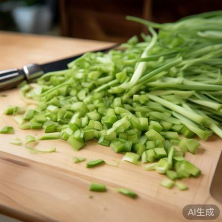 蒜苔切段方便保存烹饪